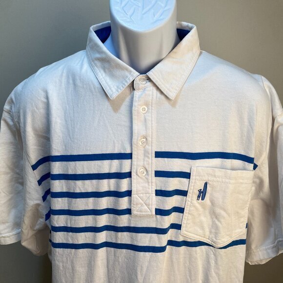 johnnie-O Other - johnnie-O Men's white and blue West Coast Prep golf polo shirt XL EUC